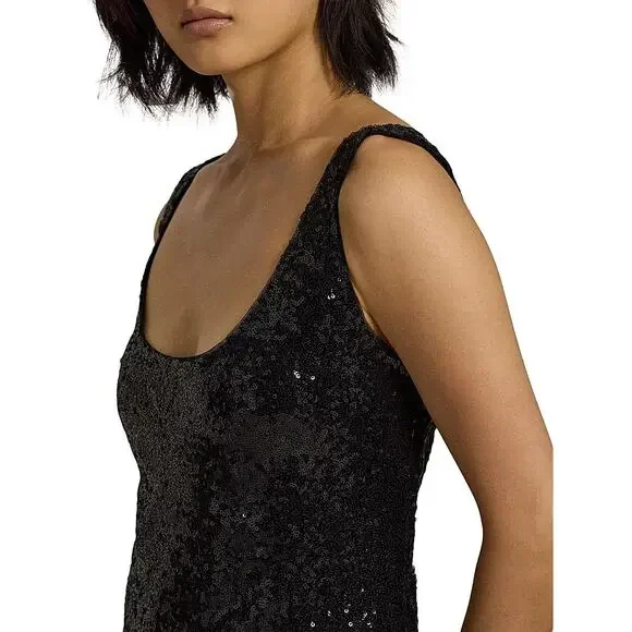 NWT POLO RALPH LAUREN Sequin Scoopneck Maxi Tank Dress 8